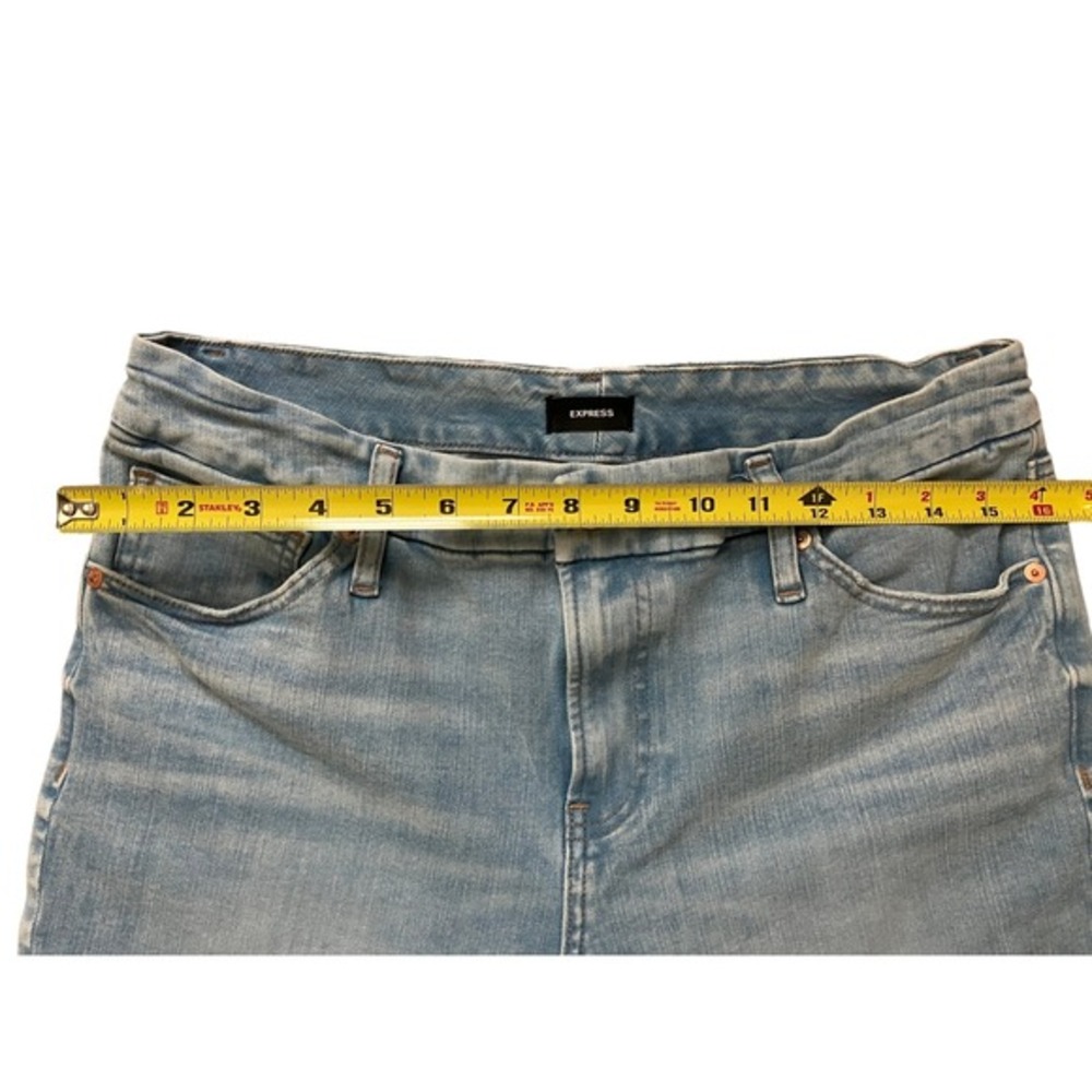 Express Skinny Mid Rise Hyper Stretch Light Wash Jeans Women Size Short 12 14 16 - Picture 10 of 10